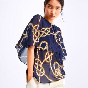 Elegant Nautical Print Pant Set